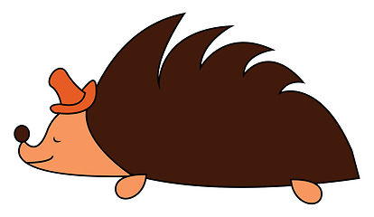 Image showing Cute hedgehog vector or color illustration