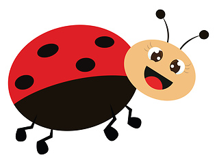 Image showing Smiling ladybug vector or color illustration