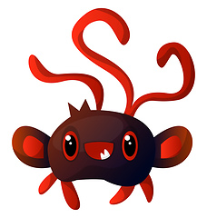 Image showing Red monster with tentacles illustration vector on white backgrou