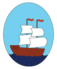 Image showing Ship illustration vector on white background 