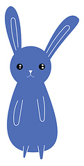 Image showing Drawing of a blue-colored rabbit vector or color illustration