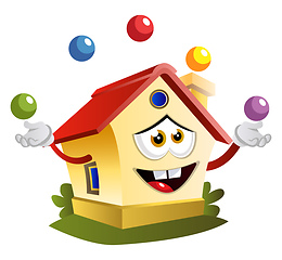 Image showing House is juggling, illustration, vector on white background.