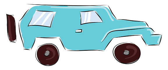 Image showing Blue jeep vector illustration