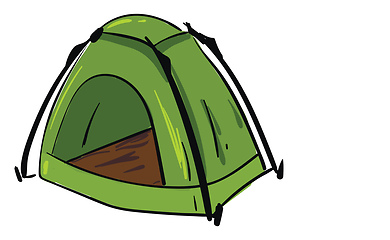 Image showing Green camping tent vector illustration 