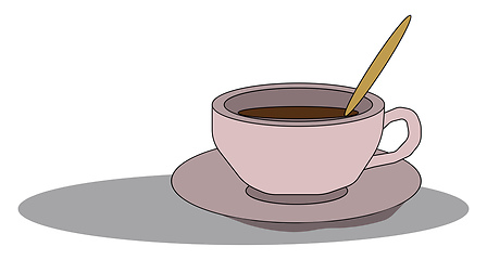 Image showing Coffee icon/Evening coffee time/Coffee cup and saucer vector or 