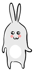 Image showing A cute grey rabbit vector or color illustration