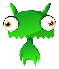 Image showing Green cute monster illustration vector on white backgroundPrint