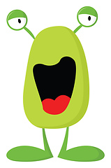 Image showing Happy green monster vector or color illustration