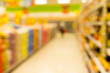 Image showing Blurry view of supermarket store