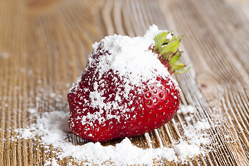 Image showing sugar and strawberries