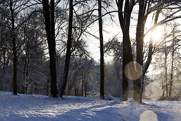 Image showing Snow drifts in winter