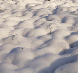 Image showing Snow drifts in winter