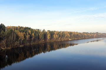 Image showing river and forest in autumn