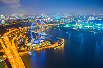 Image showing illuminated Singapore metropolis at night