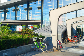 Image showing Bicycles parking at Copenhagen airport 