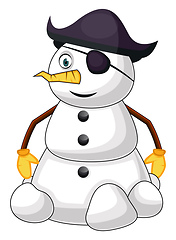 Image showing Pirate snowman illustration vector on white background