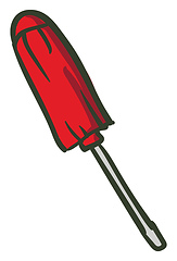 Image showing Red screwdriver illustration vector on white background 