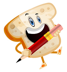 Image showing Pencil Bread illustration vector on white background