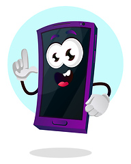 Image showing Mobile emoji excited illustration vector on white background