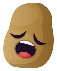 Image showing Sleepy little potato illustration vector on white background