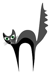 Image showing Black cat vector illustration 