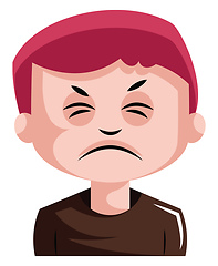 Image showing Man with red hair is very irritated illustration vector on white