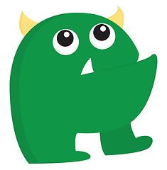 Image showing A ugly green monster vector or color illustration