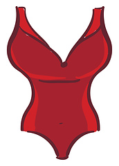 Image showing A red swimsuit vector or color illustration