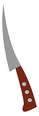 Image showing A long knife vector or color illustration