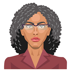 Image showing Pretty girl with glasses and curly hair illustration vector on w
