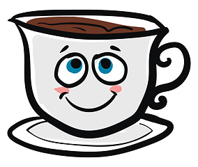 Image showing Happy coffee cup vector or color illustration