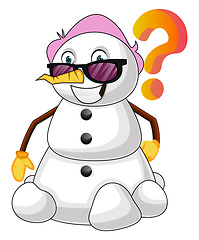 Image showing Curious snowman illustration vector on white background