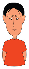 Image showing Black haired boy vector illustration 