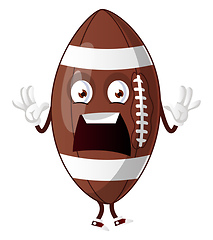 Image showing Rugby ball is felling afraid, illustration, vector on white back