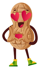 Image showing Peanut in love, illustration, vector on white background.