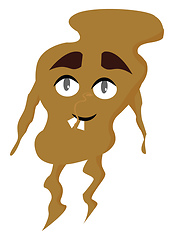 Image showing Painting of a brown monster with thick black eyebrows vector or 