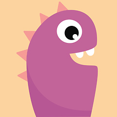 Image showing A purple monster with pink horns vector or color illustration