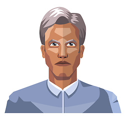 Image showing Older man with grey hair illustration vector on white background