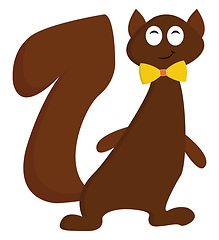 Image showing Squirrel with bow vector or color illustration