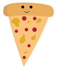 Image showing A piece of pizza vector or color illustration