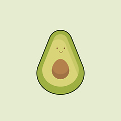 Image showing A smiling avocado vector or color illustration