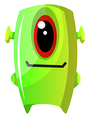 Image showing One eyed green monster illustration vector on white background