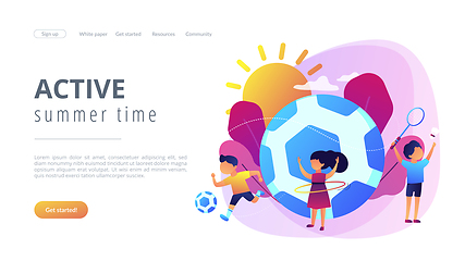 Image showing Sport summer camp concept landing page.