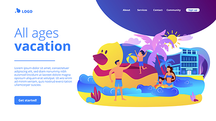 Image showing Family vacation concept landing page