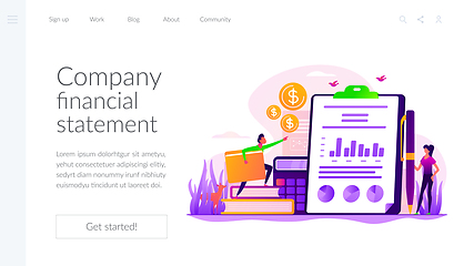 Image showing Income statement landing page template