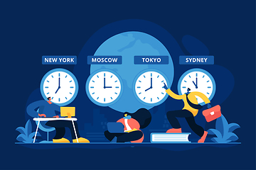 Image showing Time zones concept vector illustration