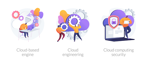 Image showing Cloud engineering services vector concept metaphors.