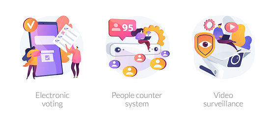 Image showing Public control and automated counting vector concept metaphors.