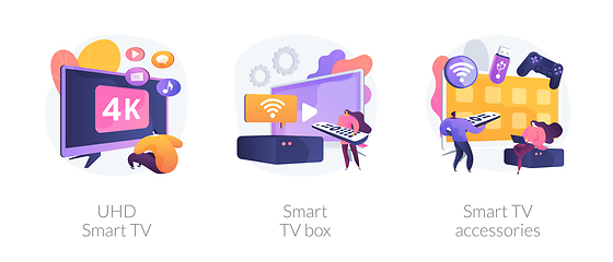 Image showing Smart TV technology vector concept metaphors.