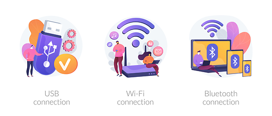 Image showing Remote connection vector concept metaphors.